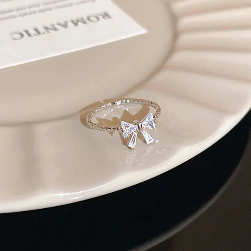 Romantic Bowknot Zircon Ring ✨